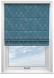 Newquay, Cerulean - Motorised Roman Blind